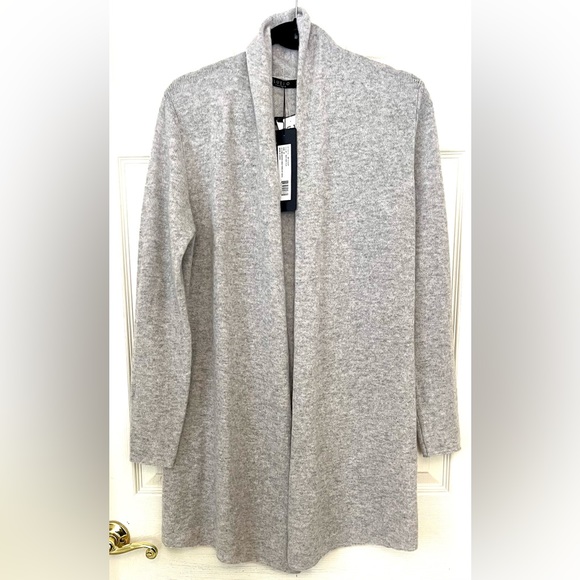 Lusso Dresses & Skirts - NWT - LUSSO 100% CASHMERE Open Cardigan Sweater | Size Medium | LIGHT GRAY |
